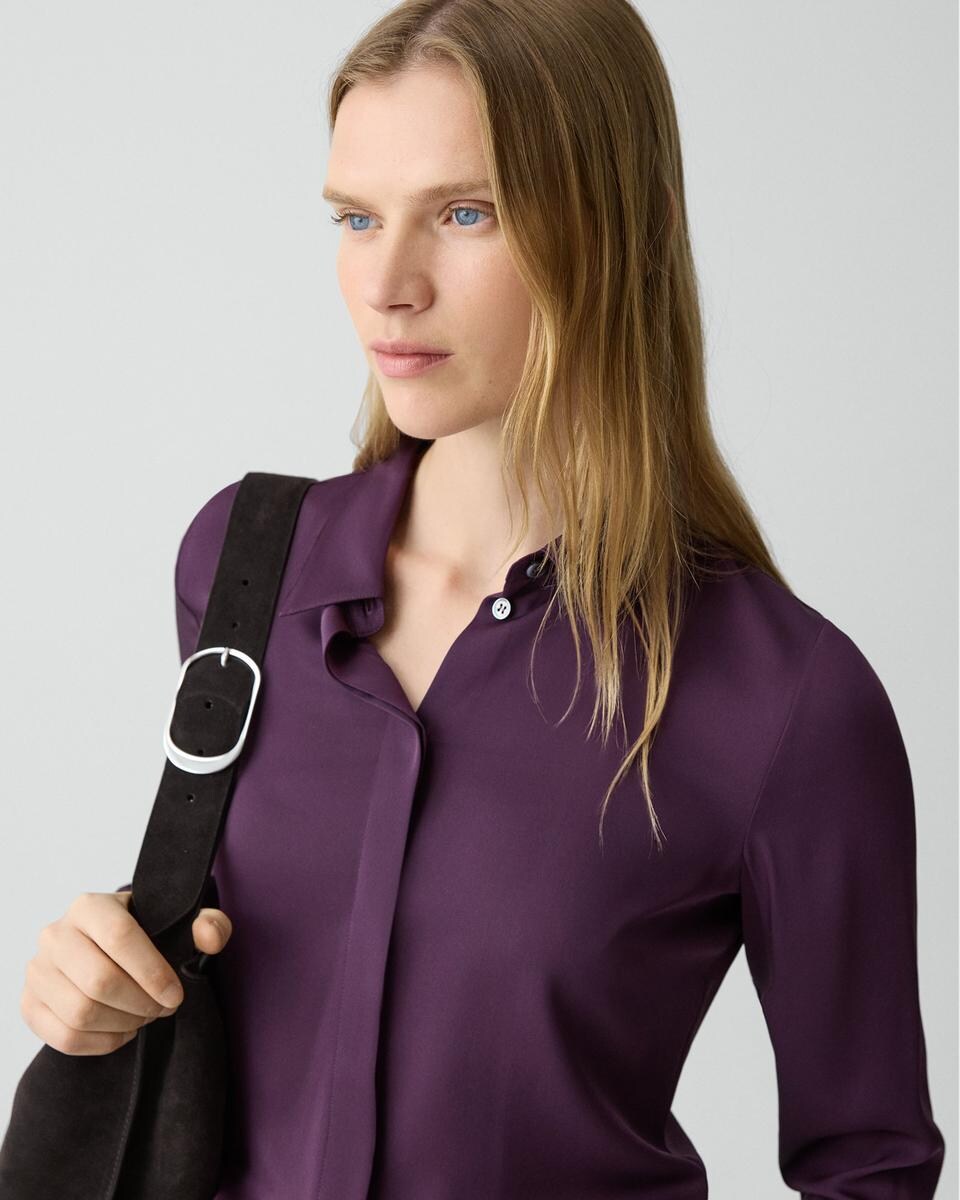 Fitted Shirt in Silk Georgette