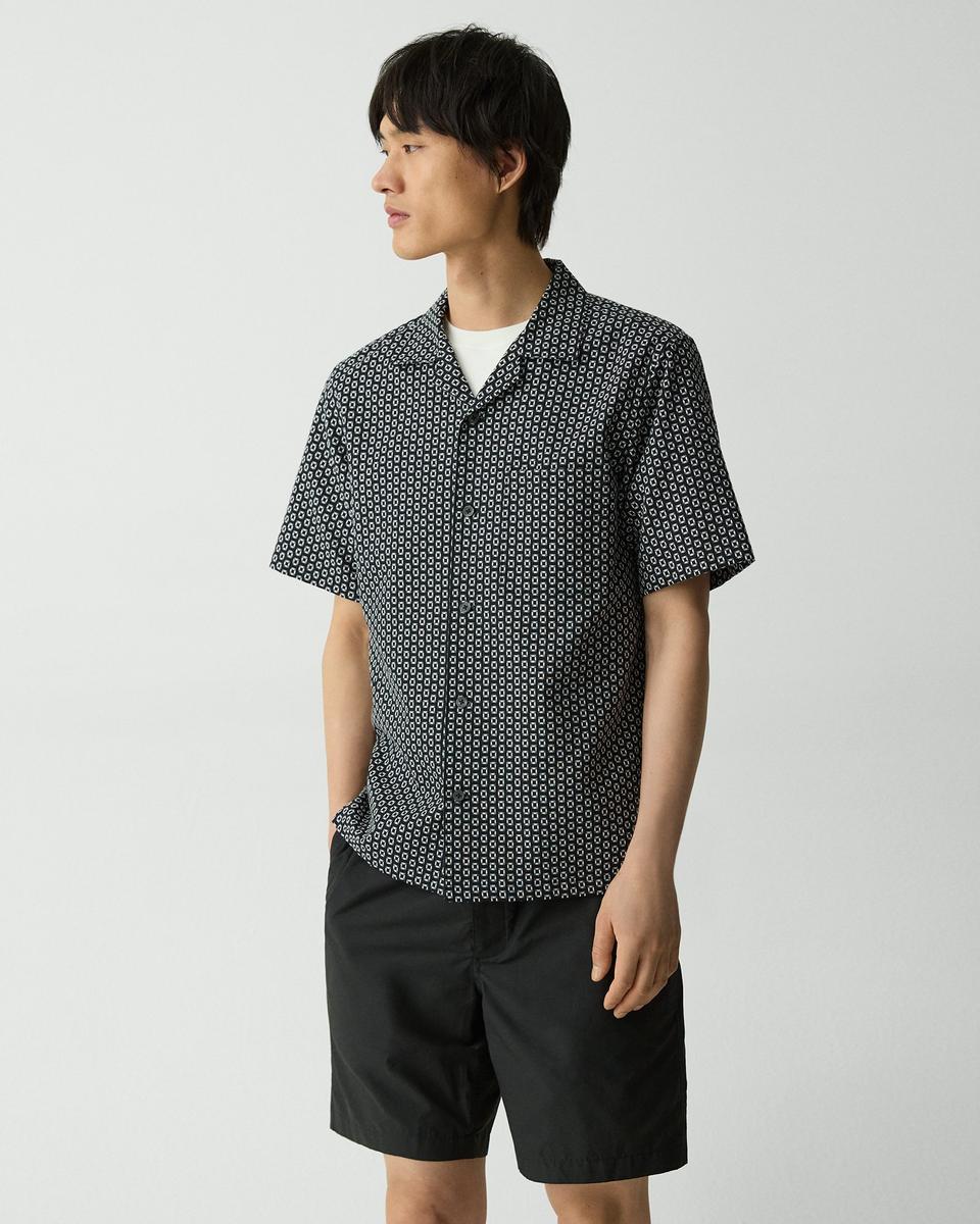 Noll Camp Shirt in Geometric Cotton
