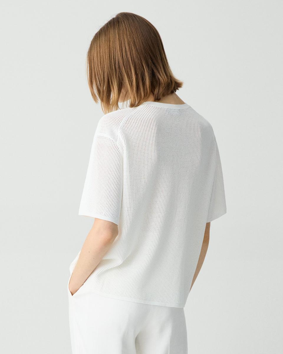 Pointelle Tee in Crepe Knit