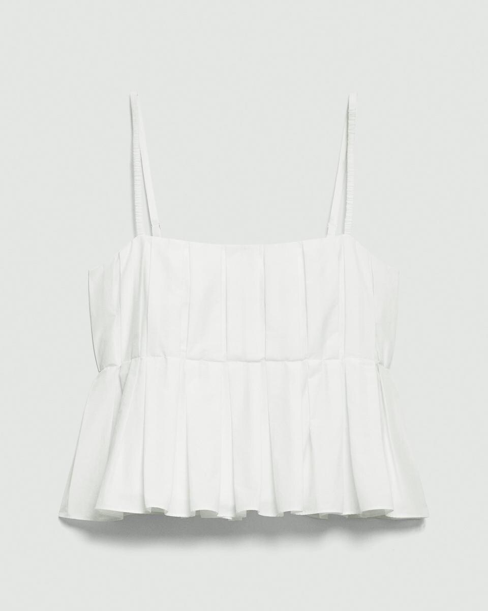 Pleated Camisole in Cotton-Blend