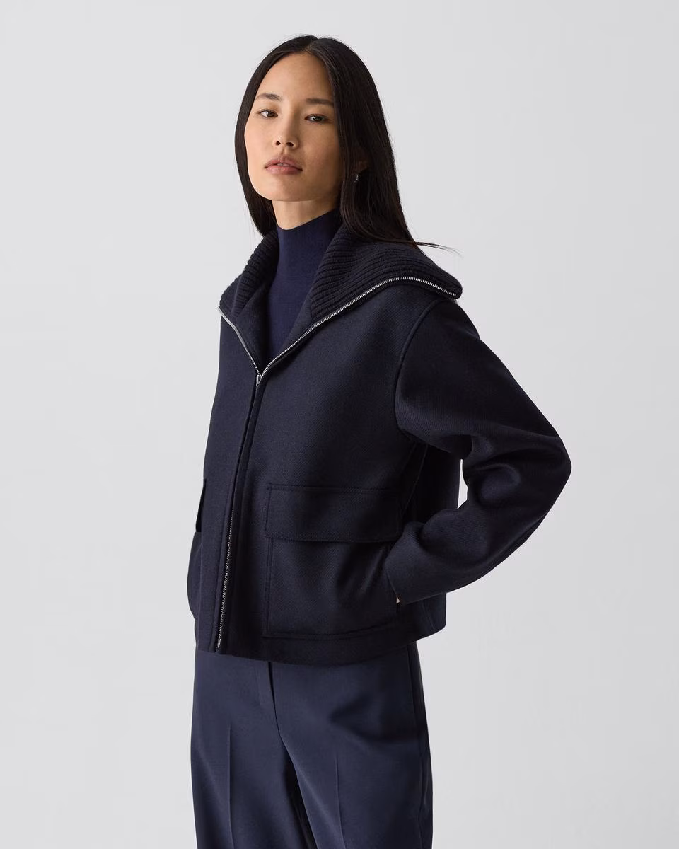 Wing Collar Jacket in Wool