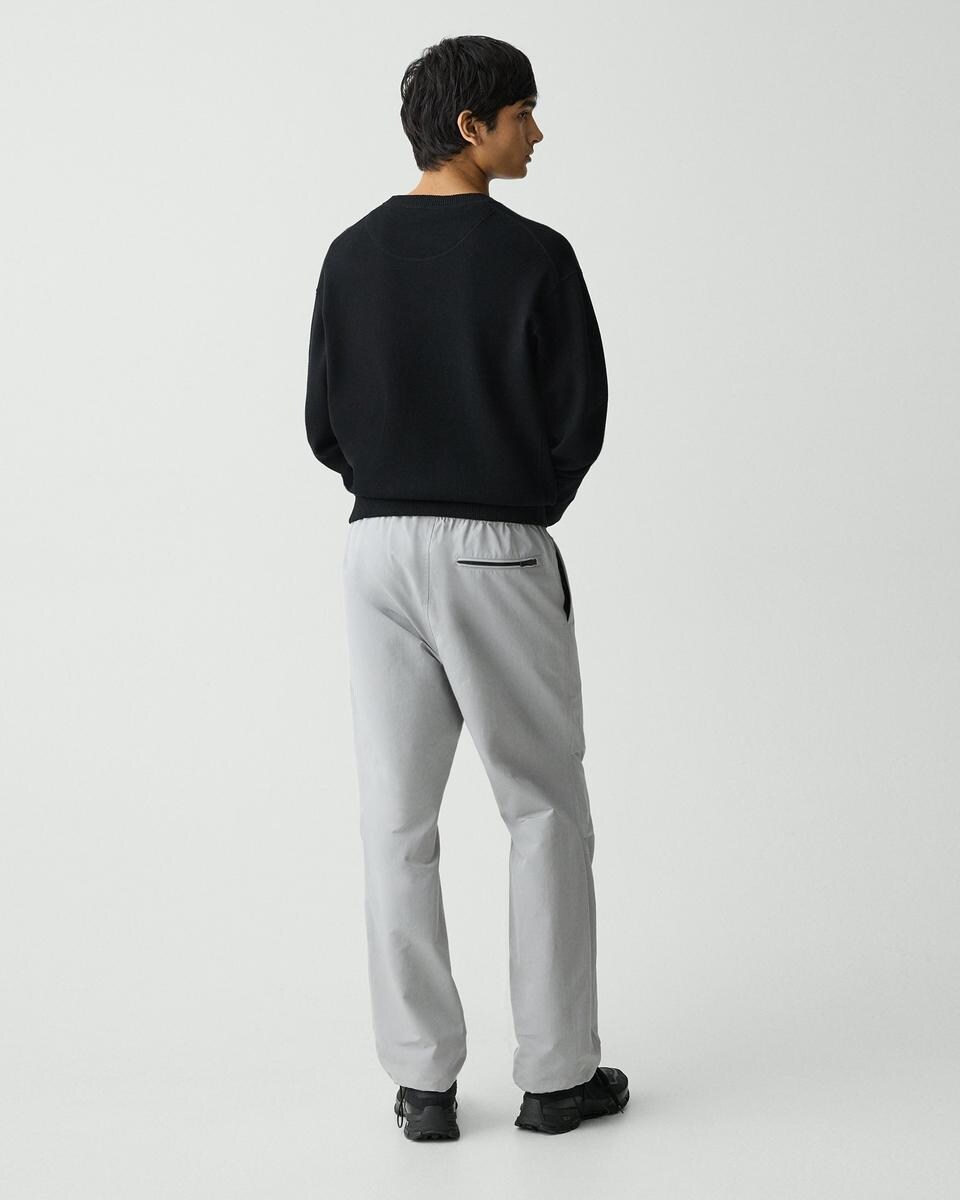 Wide-Leg Drawstring Pant in Cotton-Blend