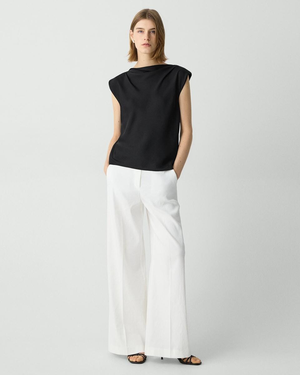 Cowl Neck Top in Silk Georgette