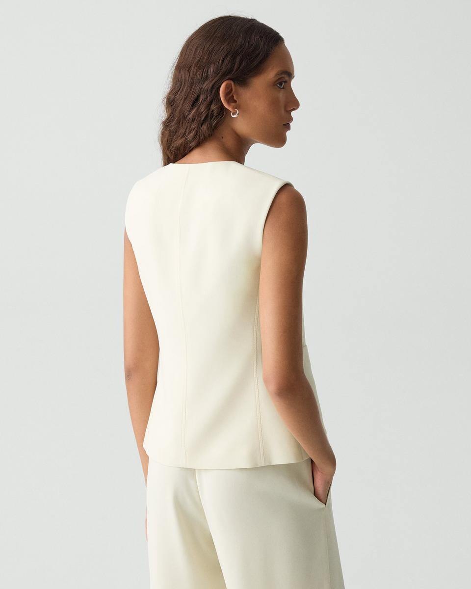 Zig Zag Vest in Satin Crepe