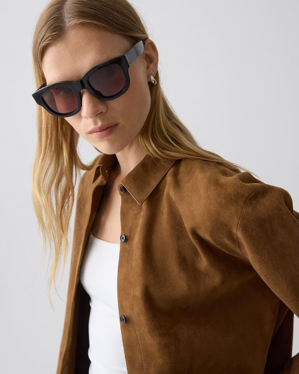 Classic Menswear Shirt in Suede