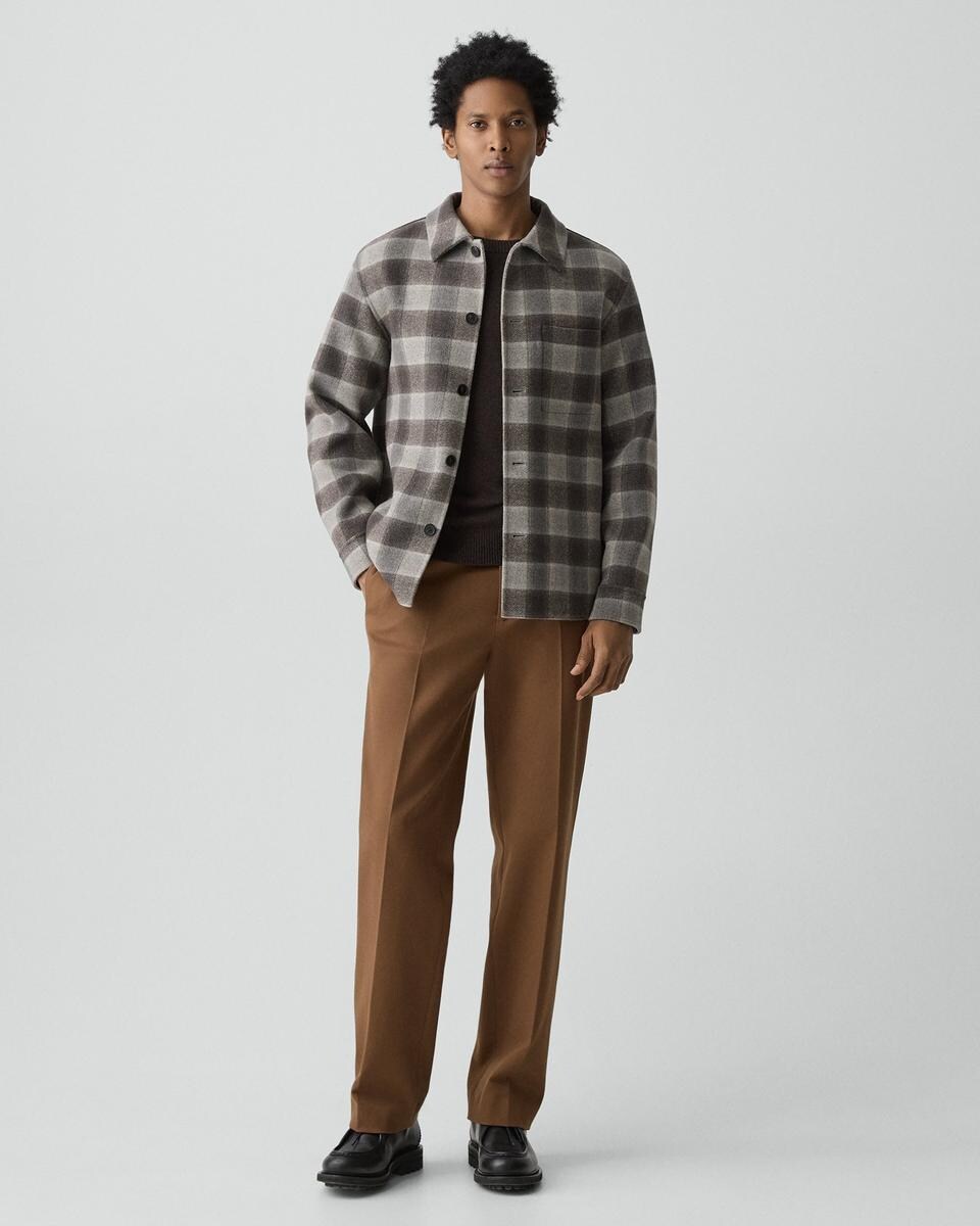 Overshirt in Checked Double-Face Wool-Cashmere