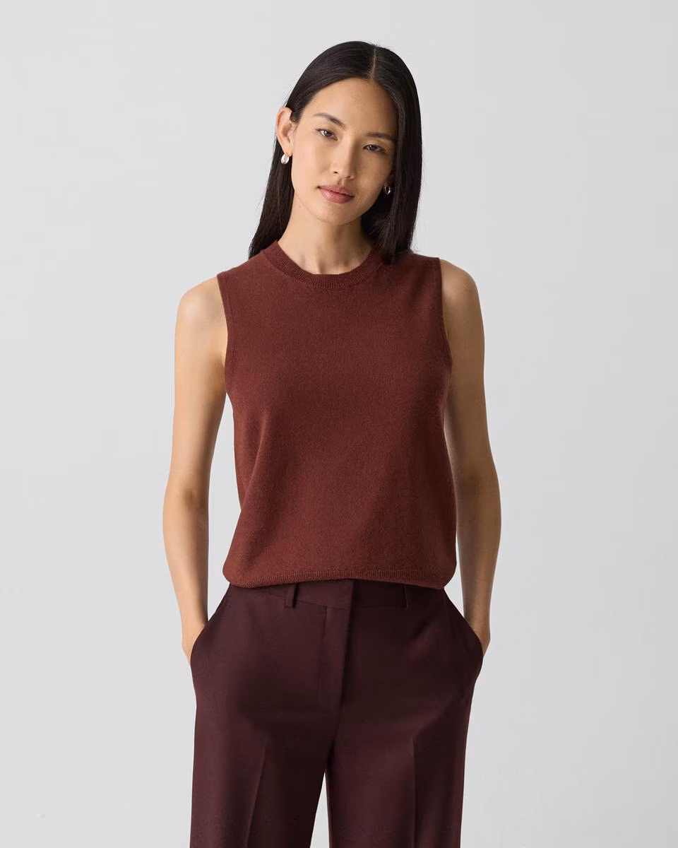 Crewneck Shell Top in Cashmere