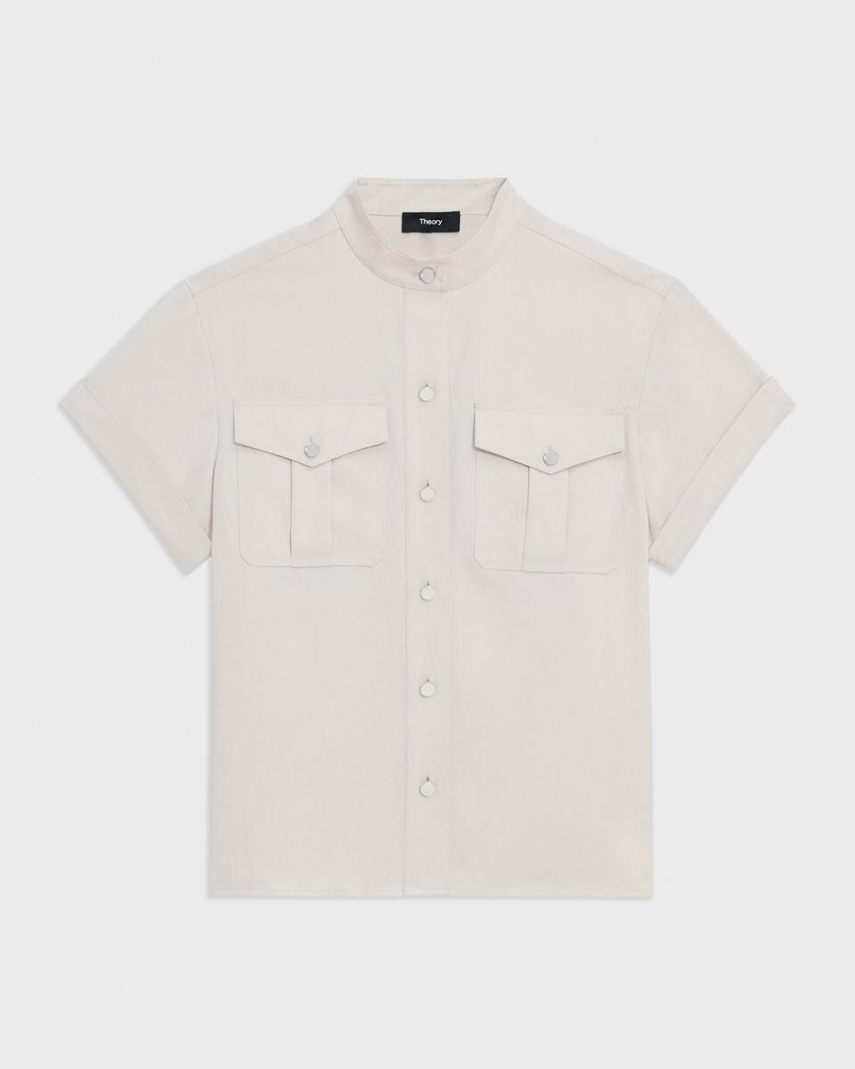 Military Shirt in Fluid Twill