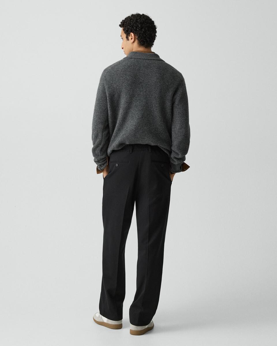 Straight Trouser in Knit Twill