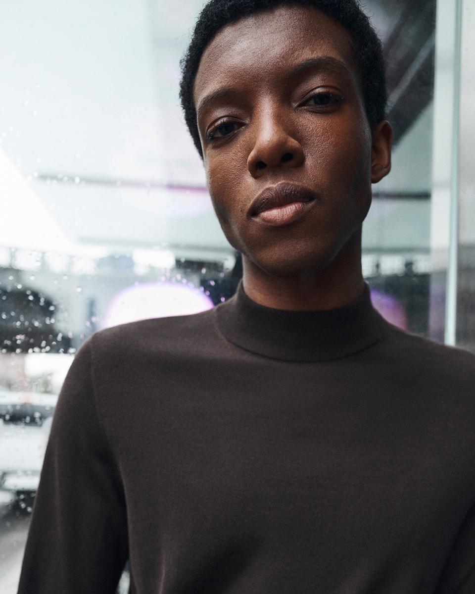 Mock Neck Sweater in Regal Wool