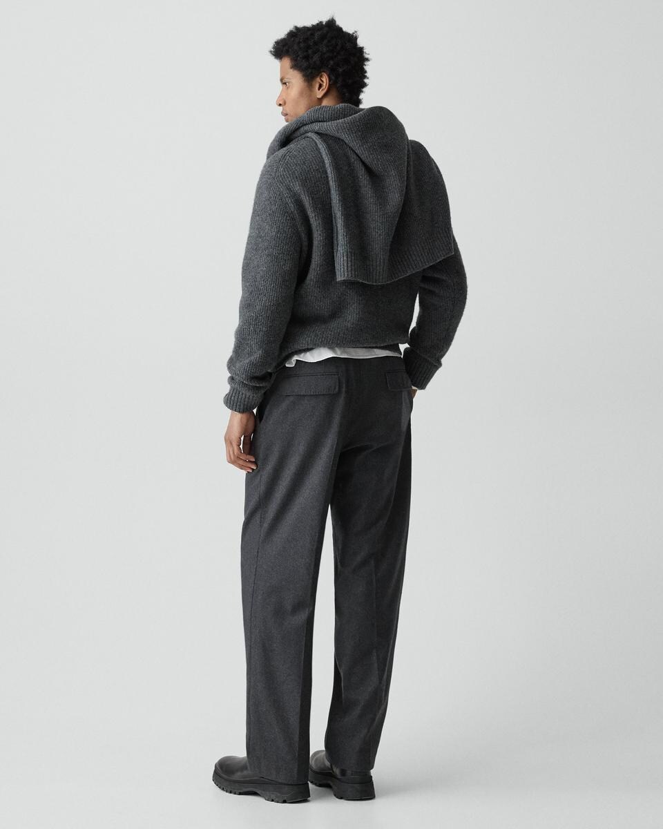 Relaxed Pleat Pant in Cashmere-Blend Flannel