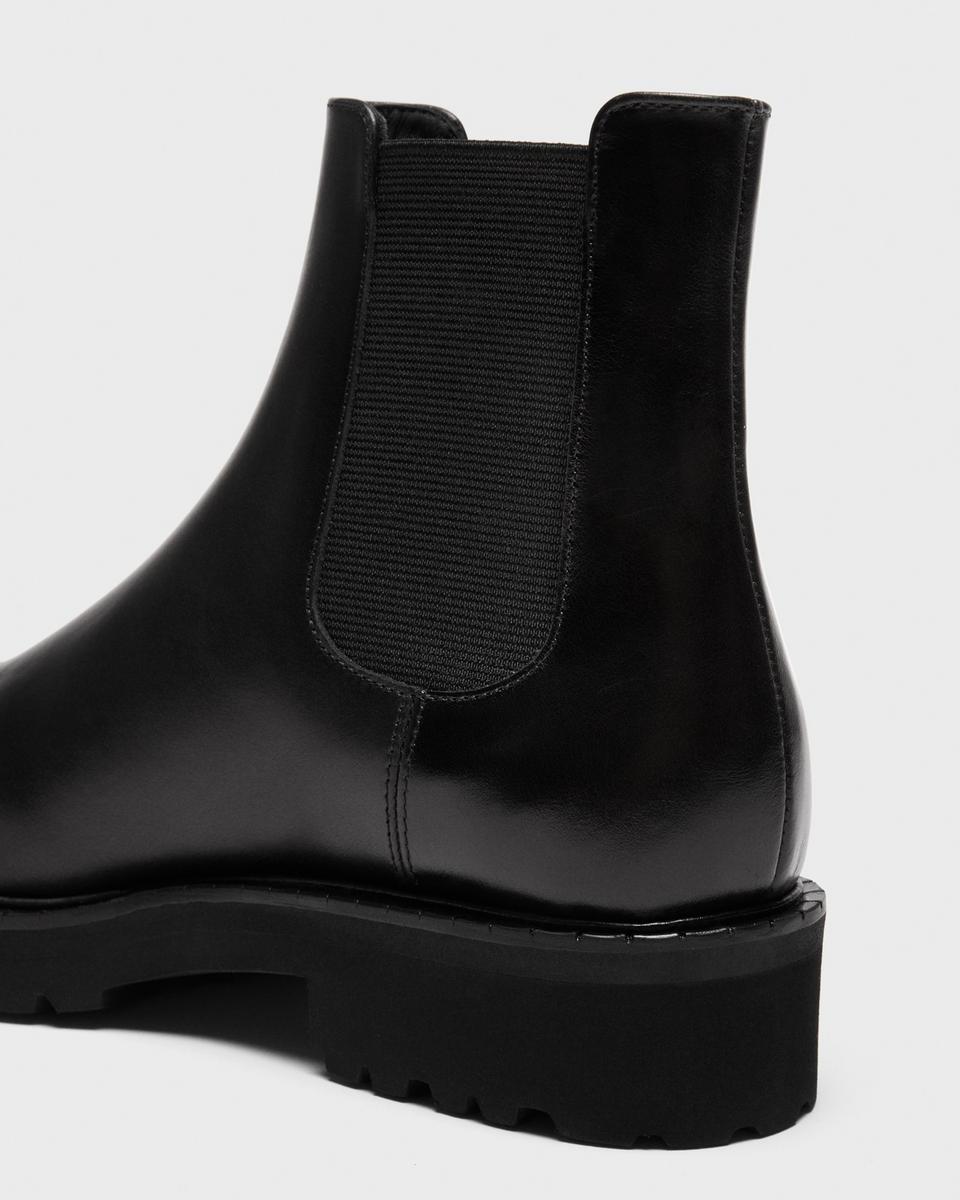 Lug Chelsea Booties in Leather