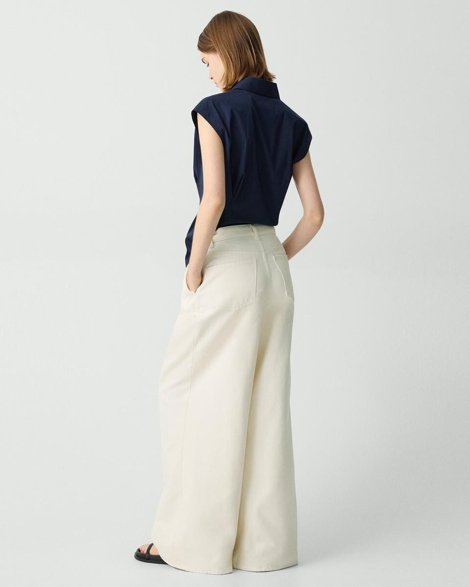 Double Pleat Pant in Denim