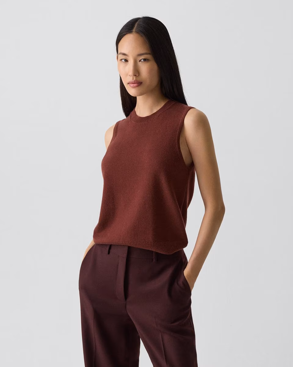 Crewneck Shell Top in Cashmere