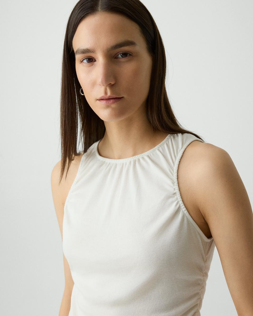 Shirred Top in Soft Rib