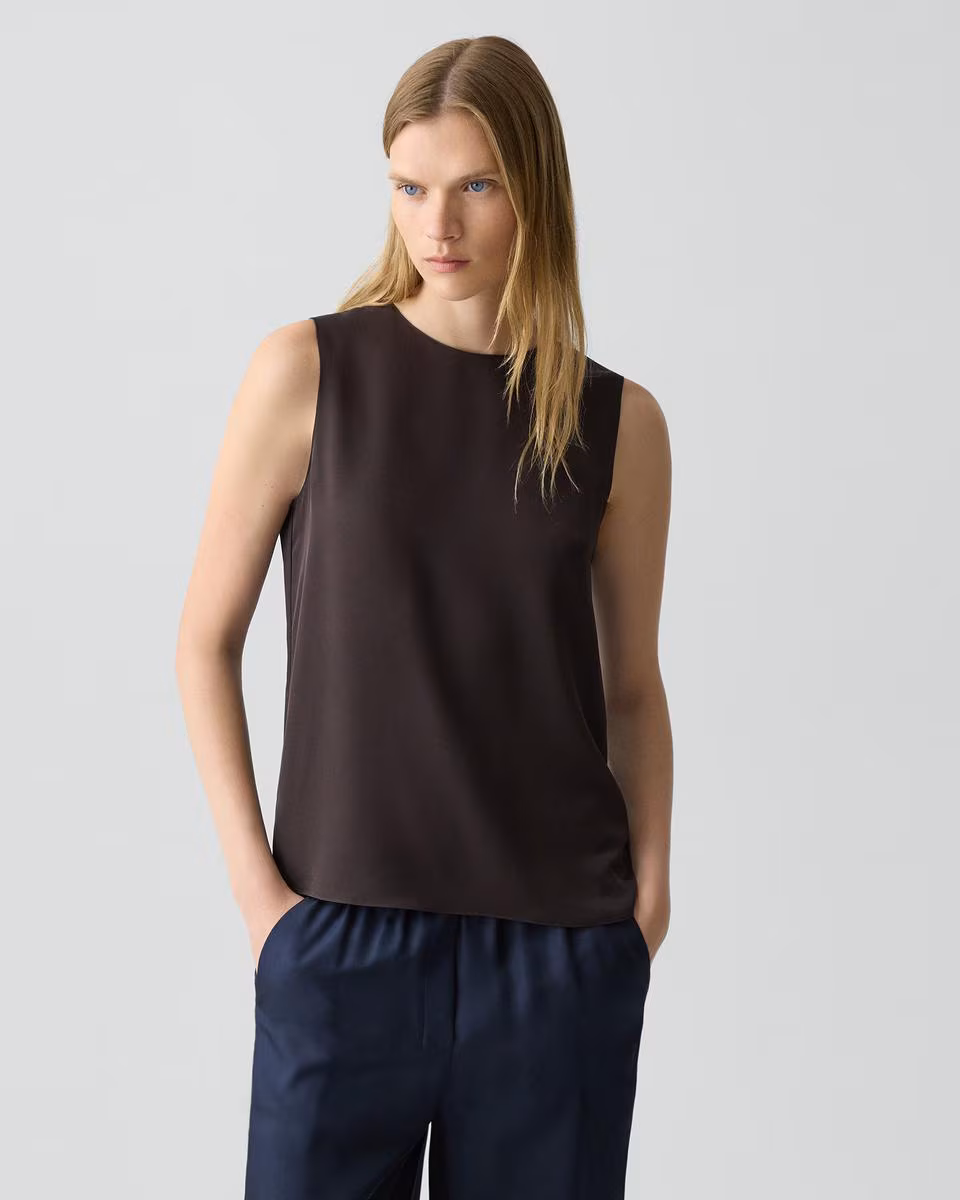 Shell Top in Silk Georgette