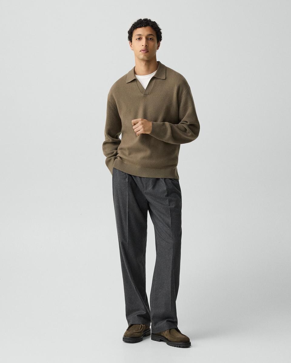 Polo Sweater in Boiled Wool