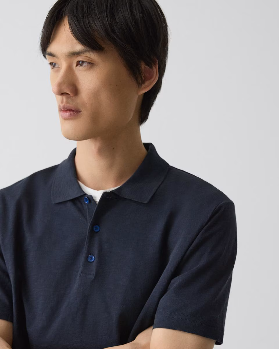 Bron Polo Shirt in Cosmos Slub Cotton