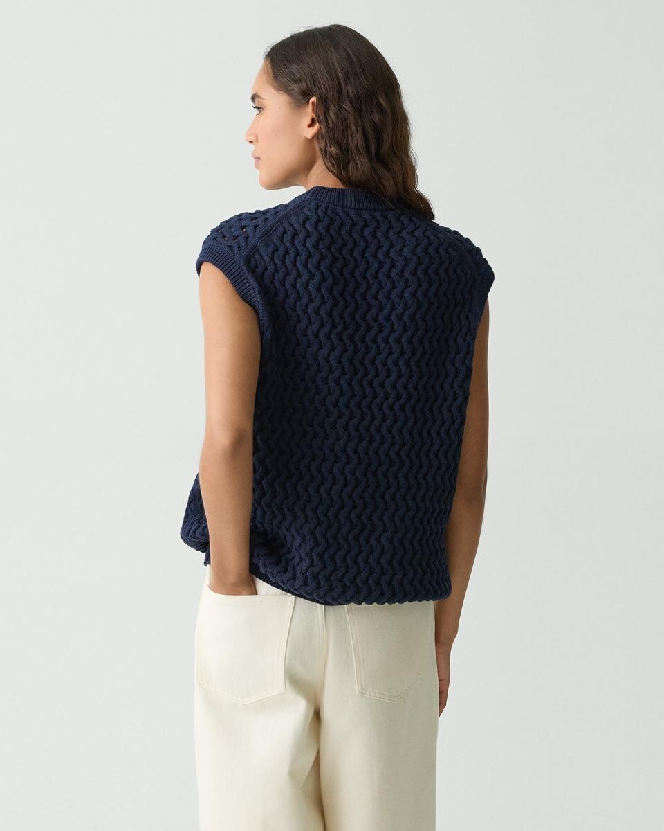 Sweater Vest in Rounded Cotton