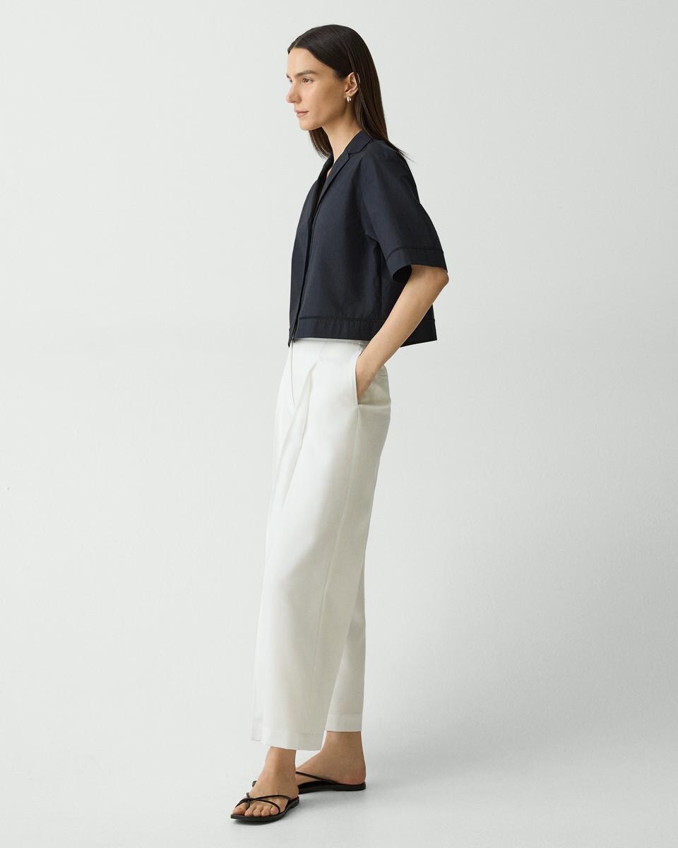 Deep Pleat Pant in City Twill