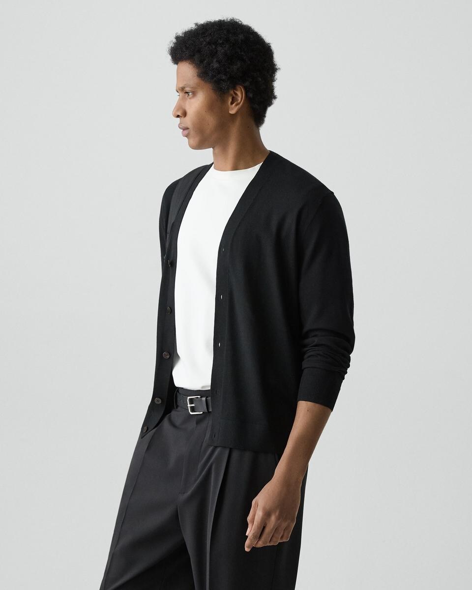 V-Neck Cardigan in Regal Wool