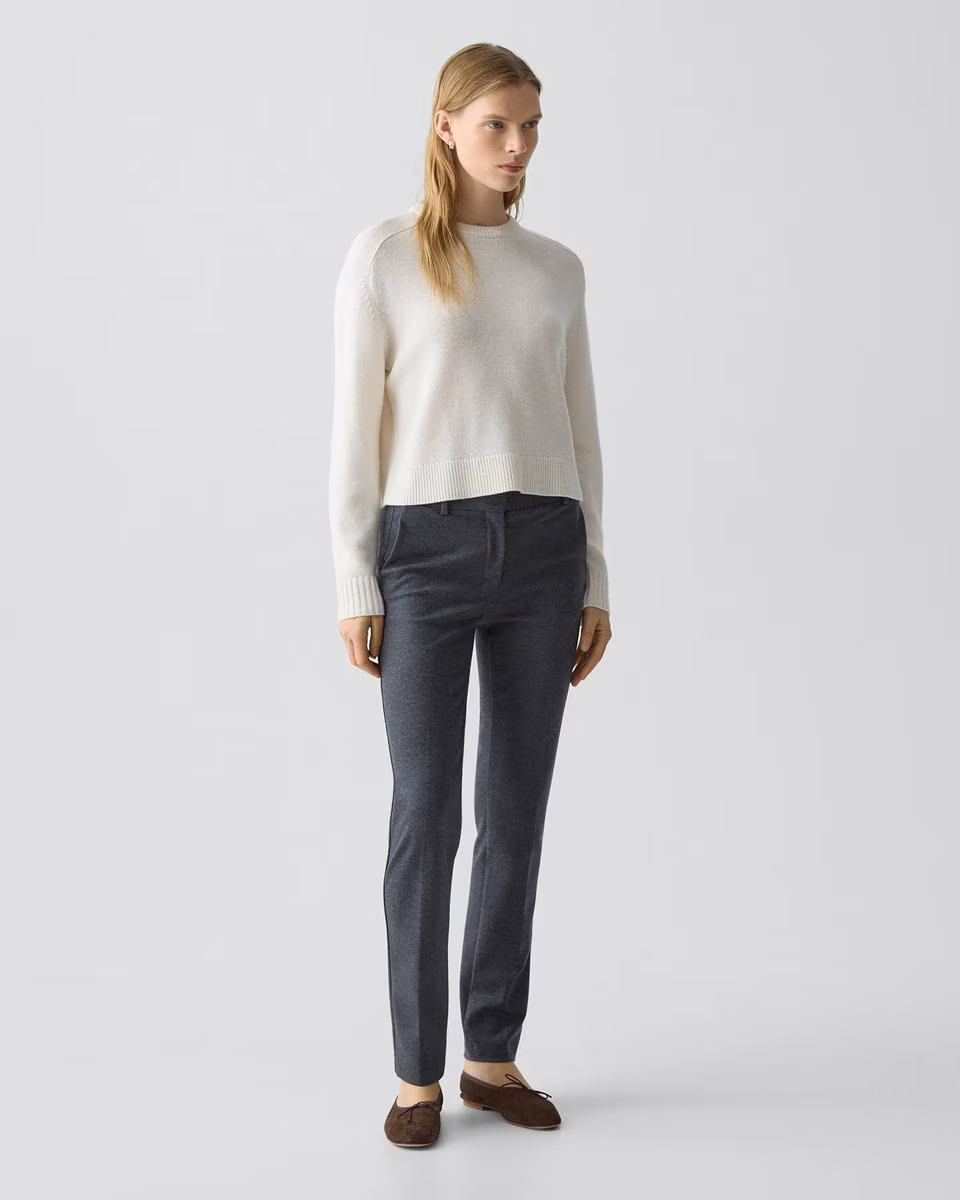 Slim Leg Pant in Wool-Blend Knit