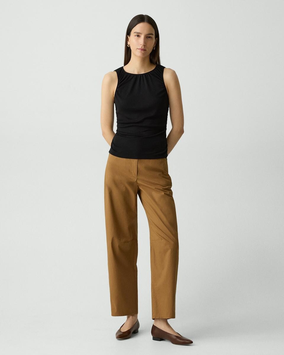 Shirred Top in Soft Rib