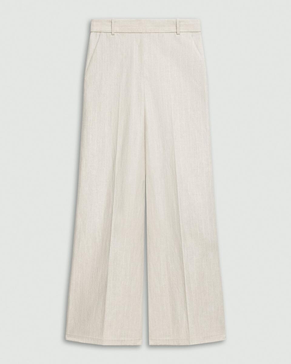 High-Waist Wide-Leg Pant in Striped Canvas