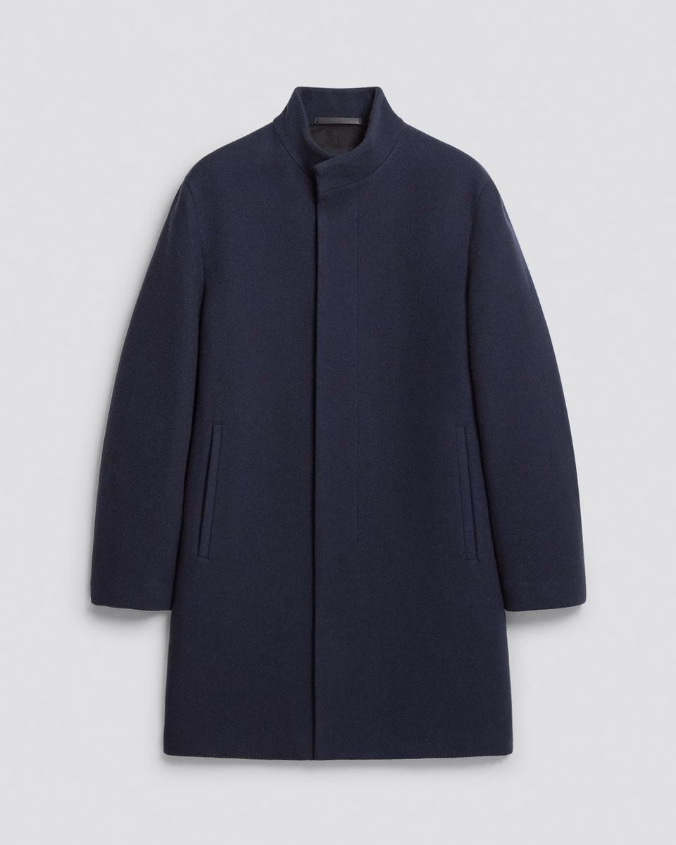 Belvin Coat in Textured Wool-Blend Melton