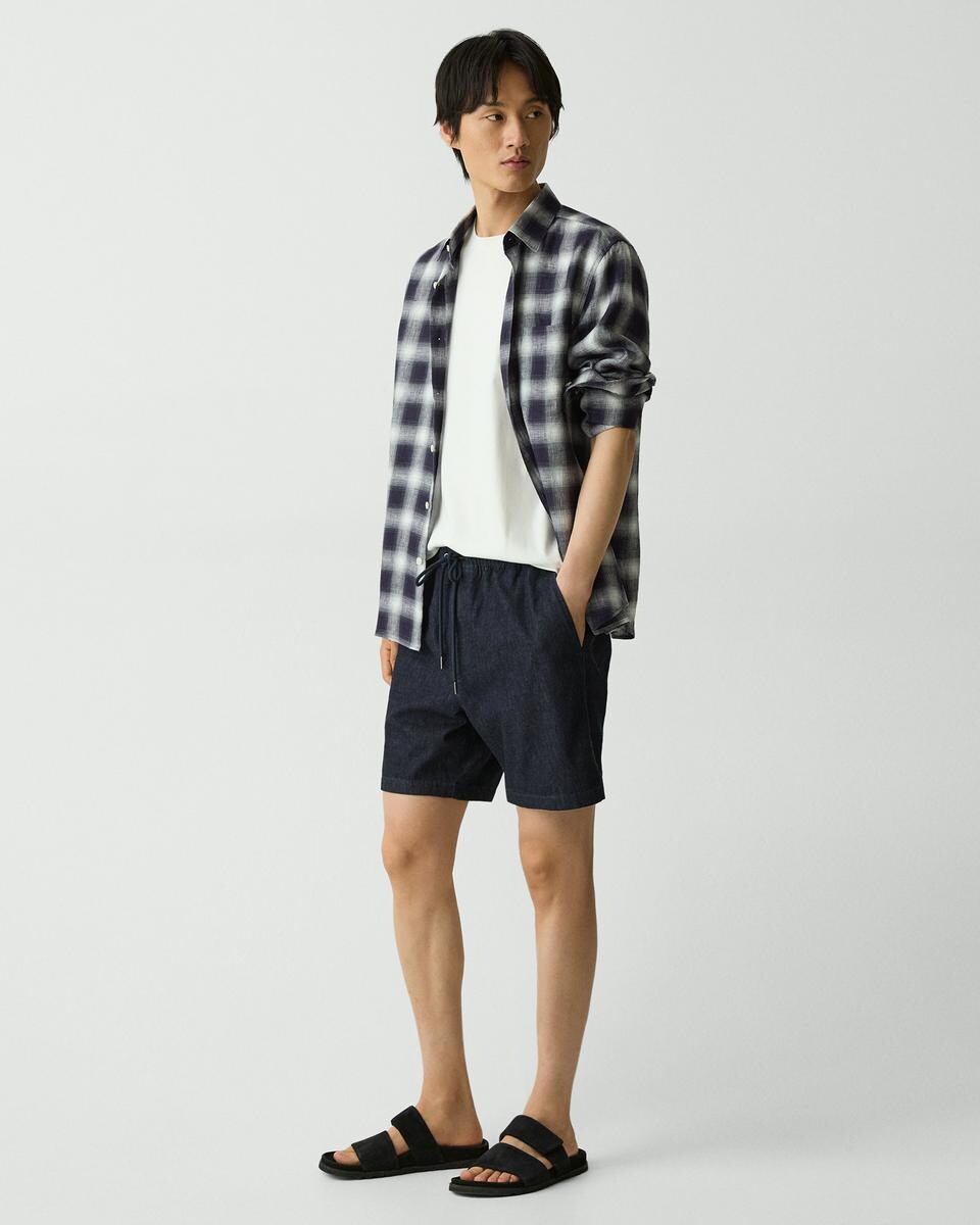 Drawstring Pull-On Short in Summer Denim