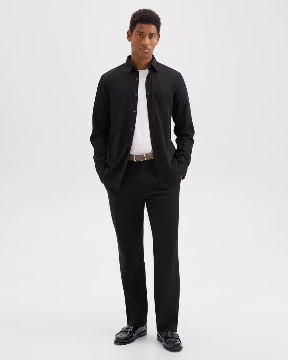 Irving Pocket Shirt in Brushed Structure Knit