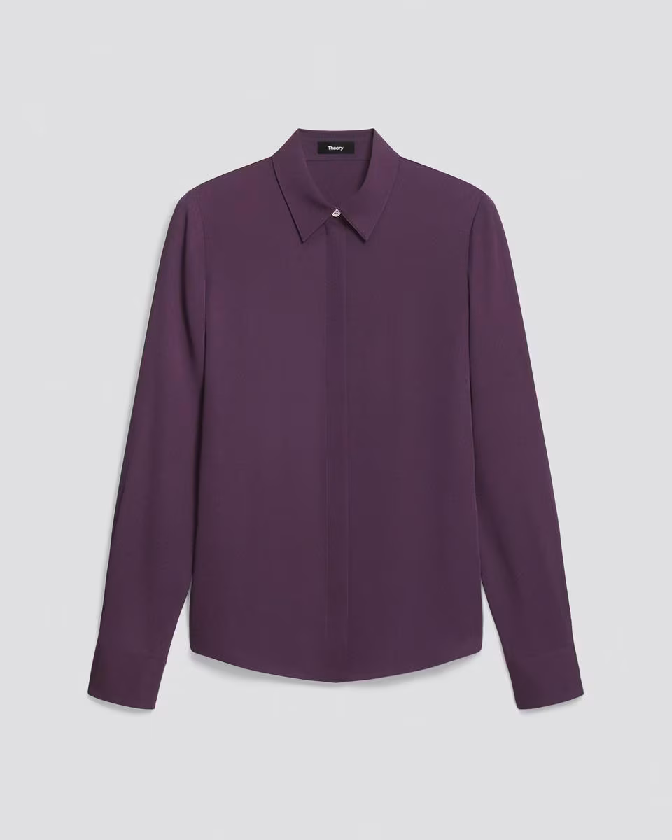 Fitted Shirt in Silk Georgette