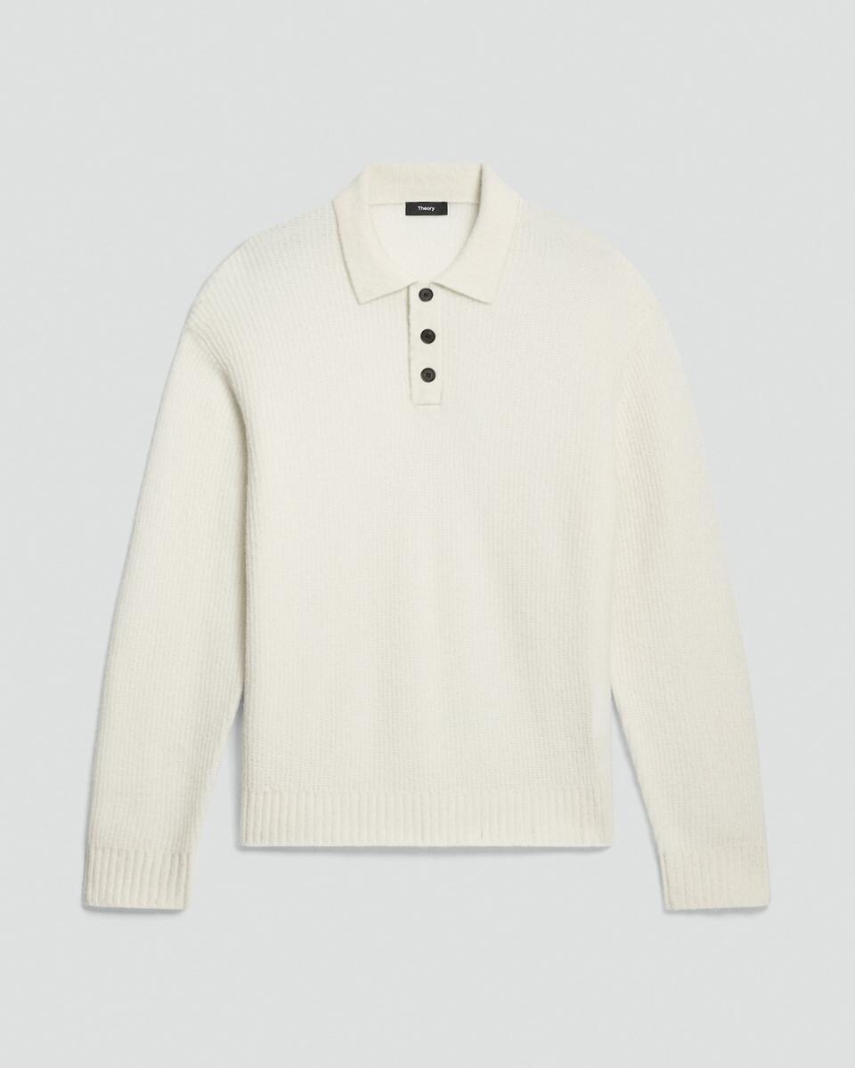 Relaxed Polo Sweater in Astor Wool
