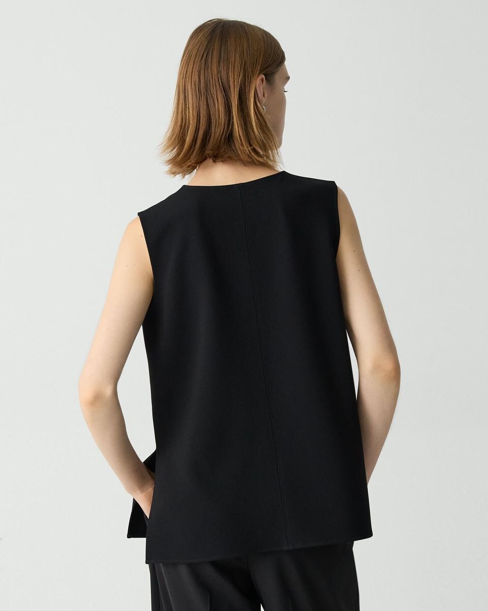 V-Neck Blouse in Admiral Crepe