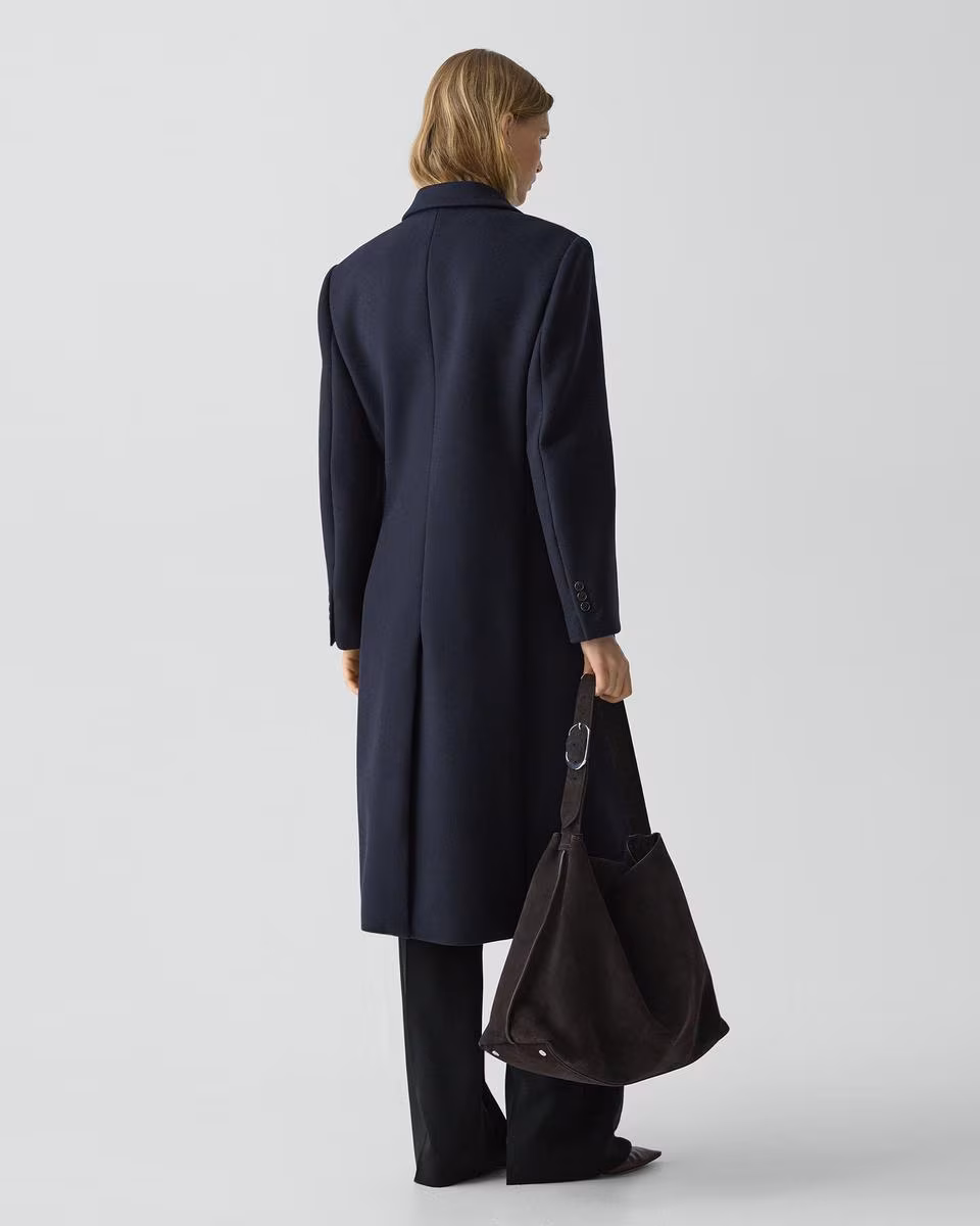 Double-Breasted Peacoat in Plush Melton