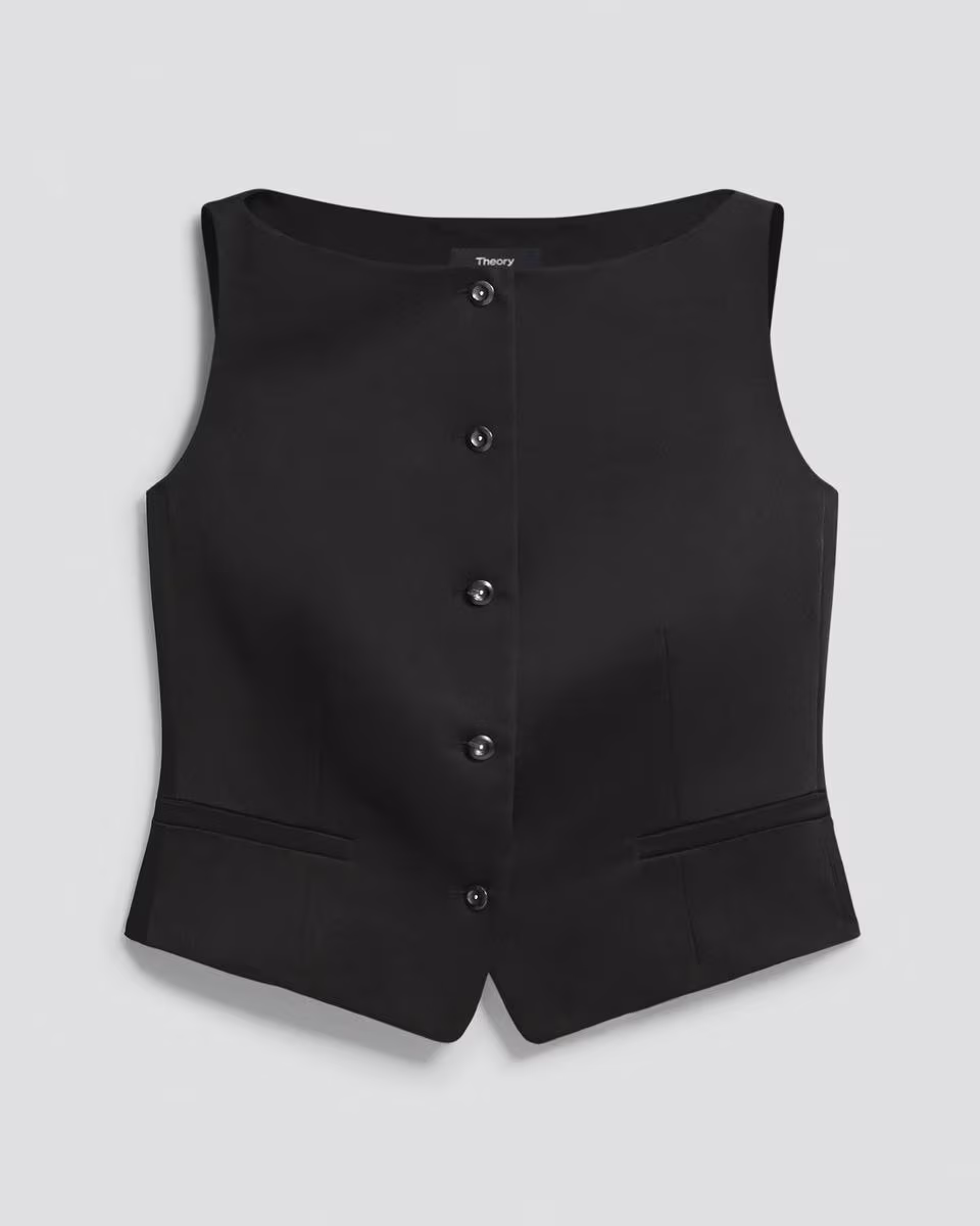 Boatneck Vest in Satin