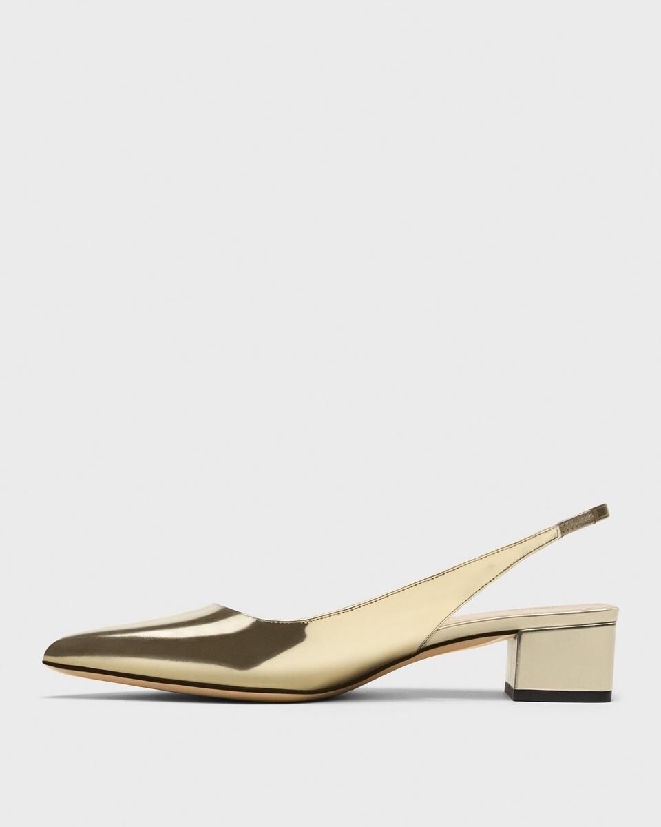 Slingback Pump in Metallic Leather