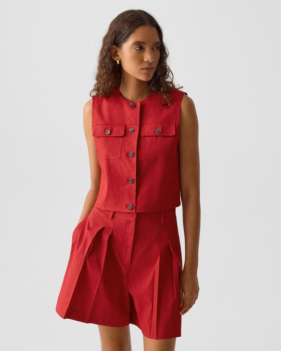 Trucker Vest in Good Linen