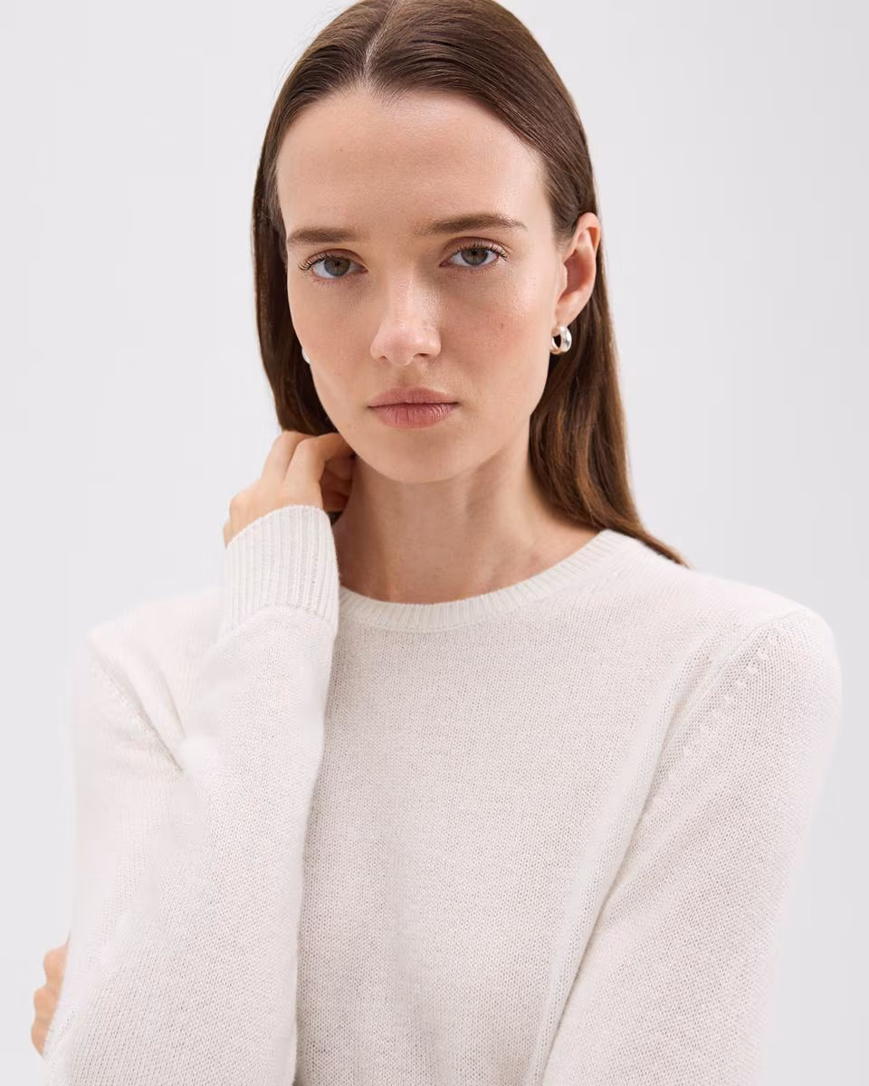 Crewneck Sweater in Feather Cashmere