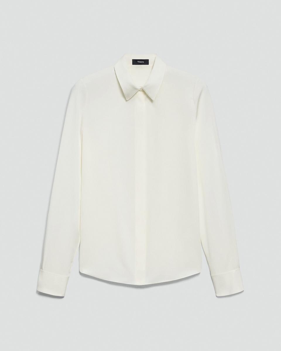 Fitted Shirt in Silk Georgette