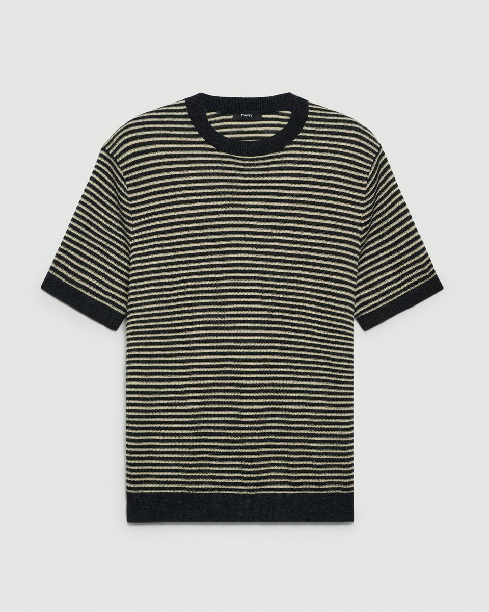 Striped Tee in Pacific Linen