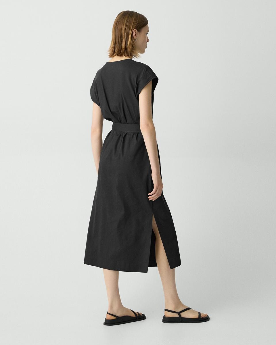 Belted Midi Dress in Good Linen