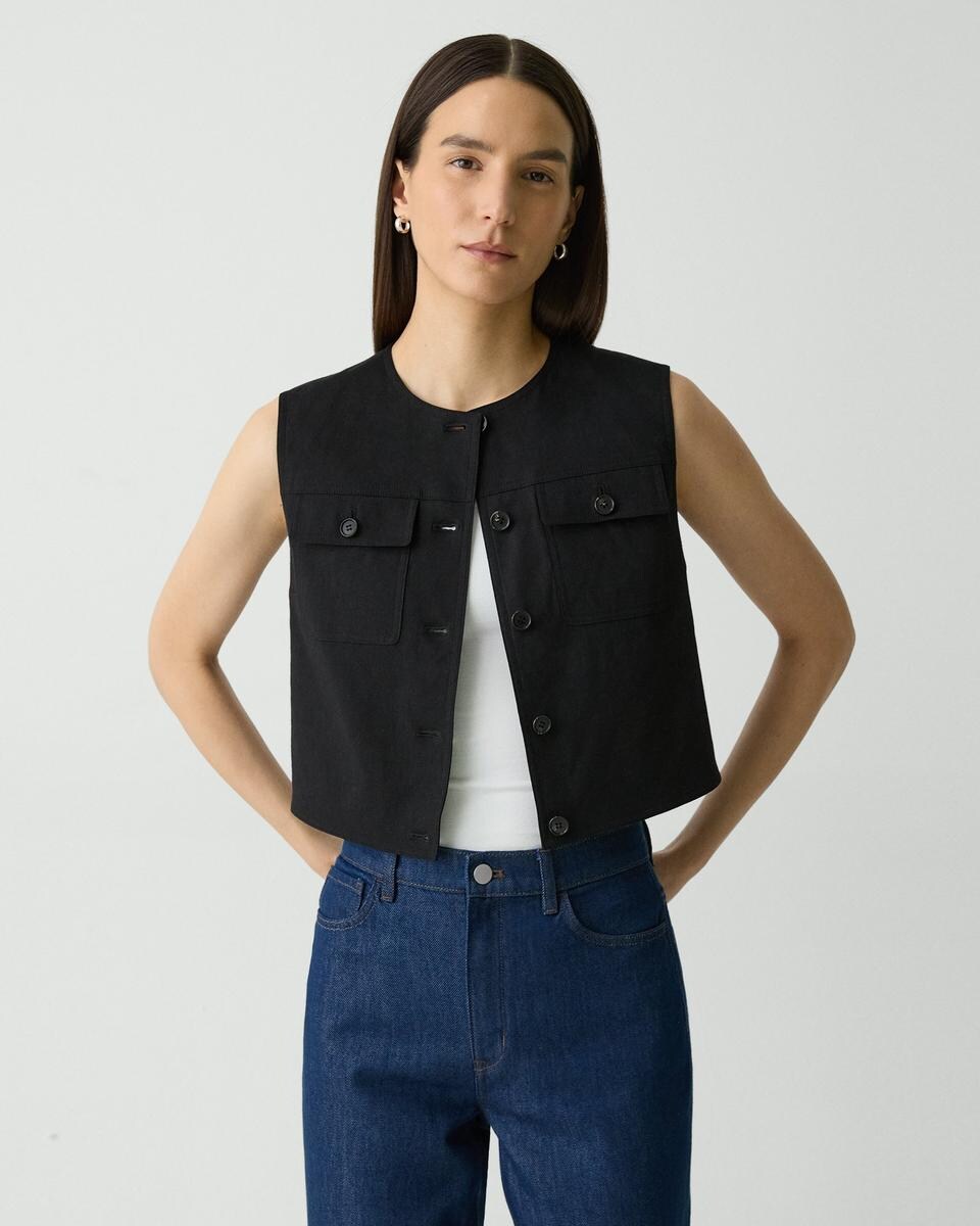 Trucker Vest in Good Linen