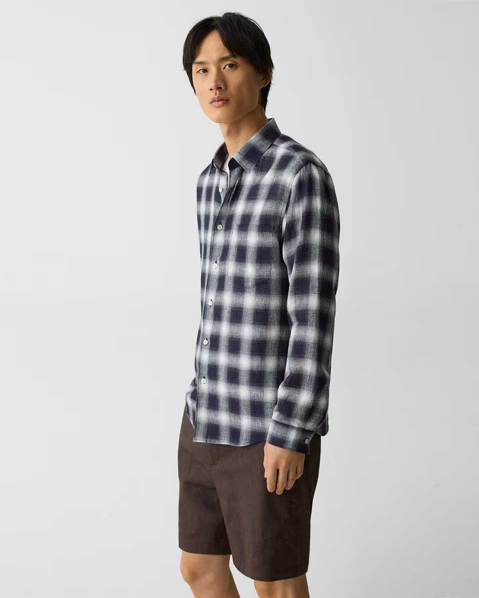 Irving Shirt in Ombr&eacute; Check Linen