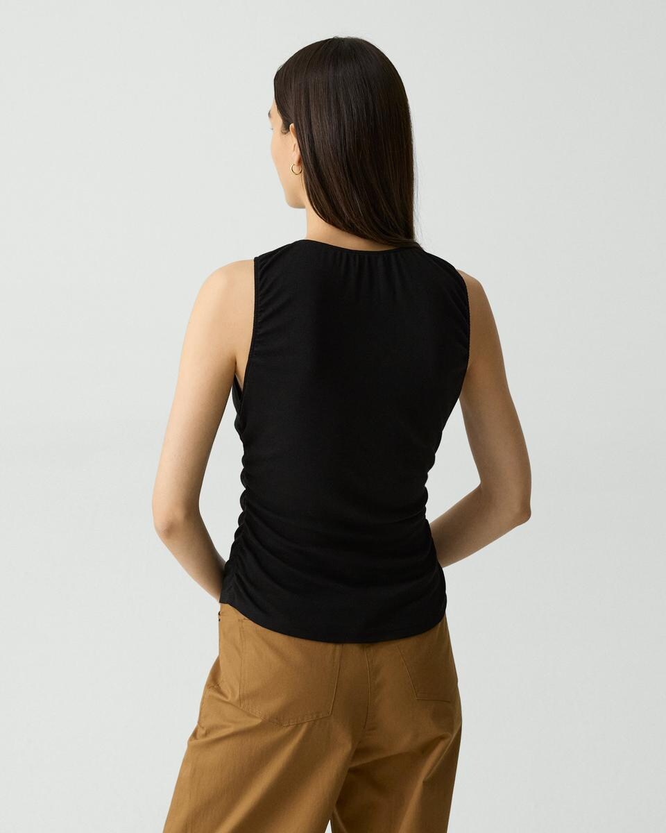 Shirred Top in Soft Rib