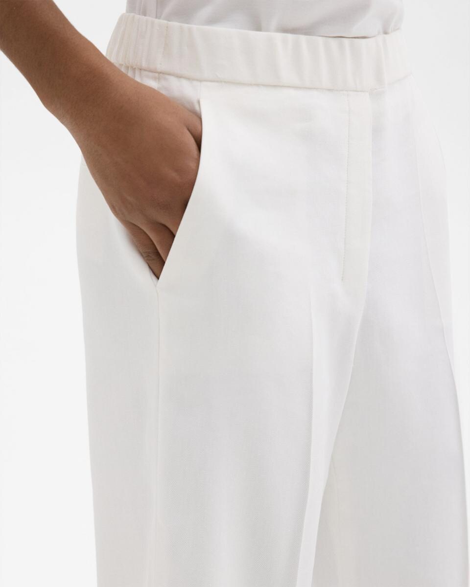 Straight Pull-On Pant in Linen-Viscose