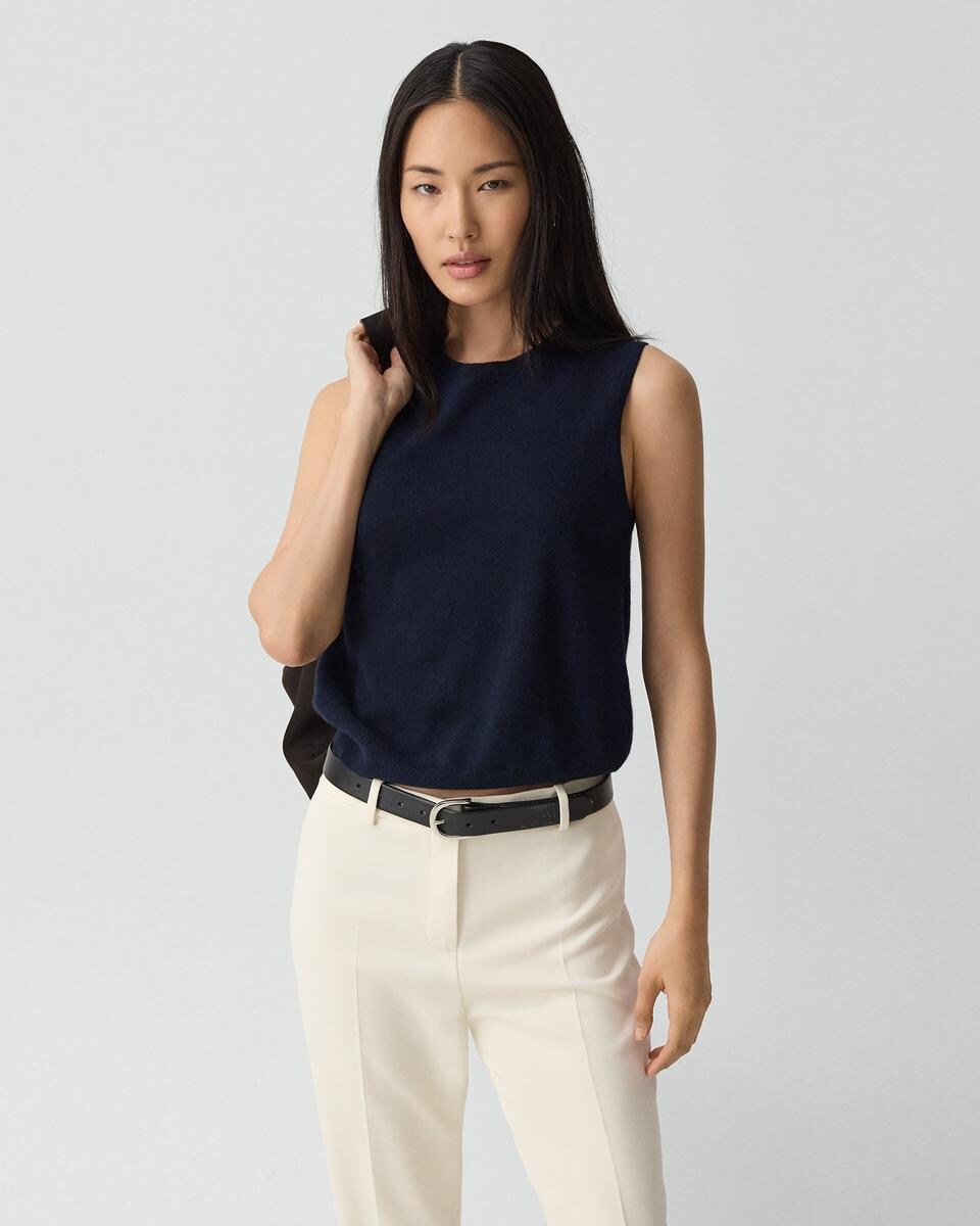 Crewneck Shell Top in Cashmere