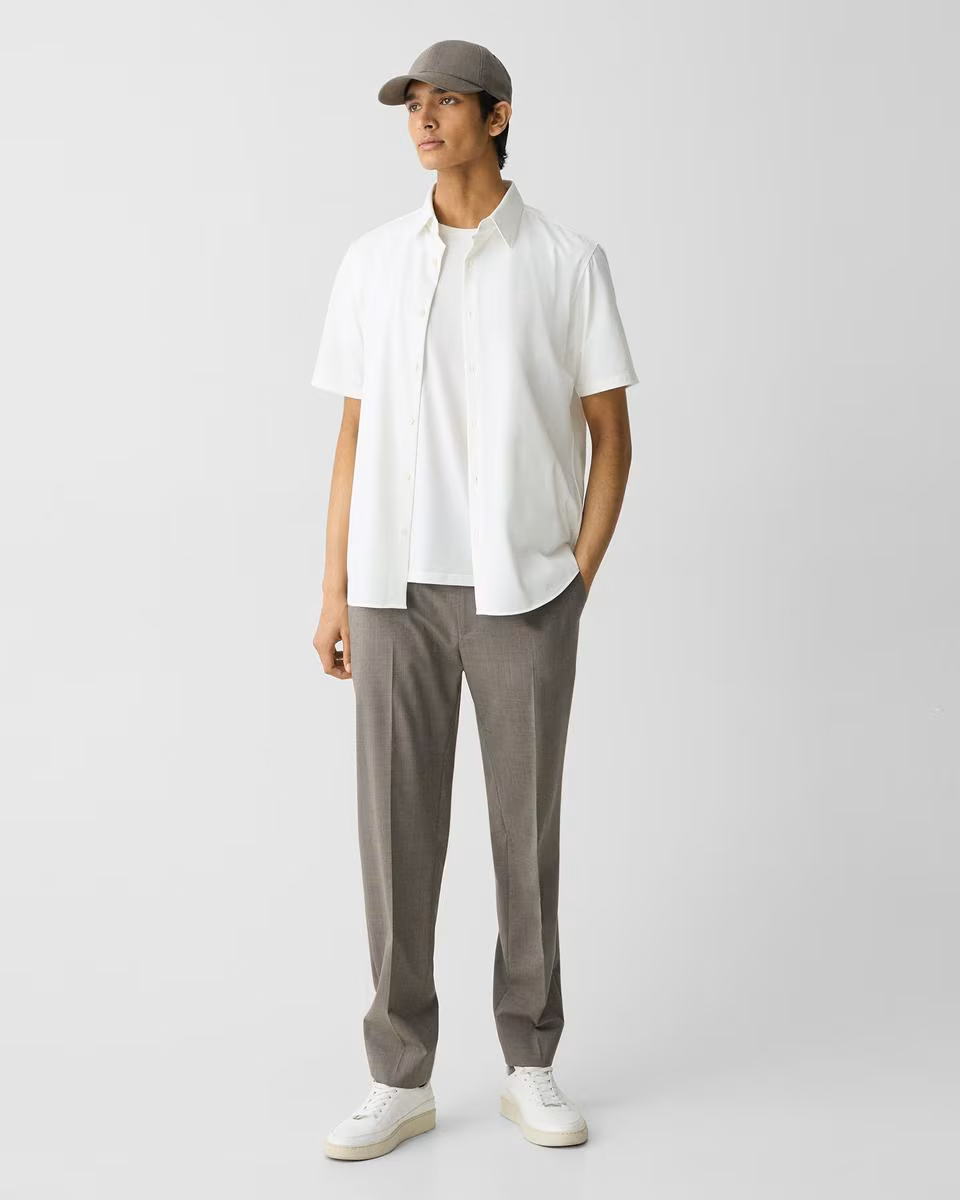 Irving Short-Sleeve Shirt in Structure Knit