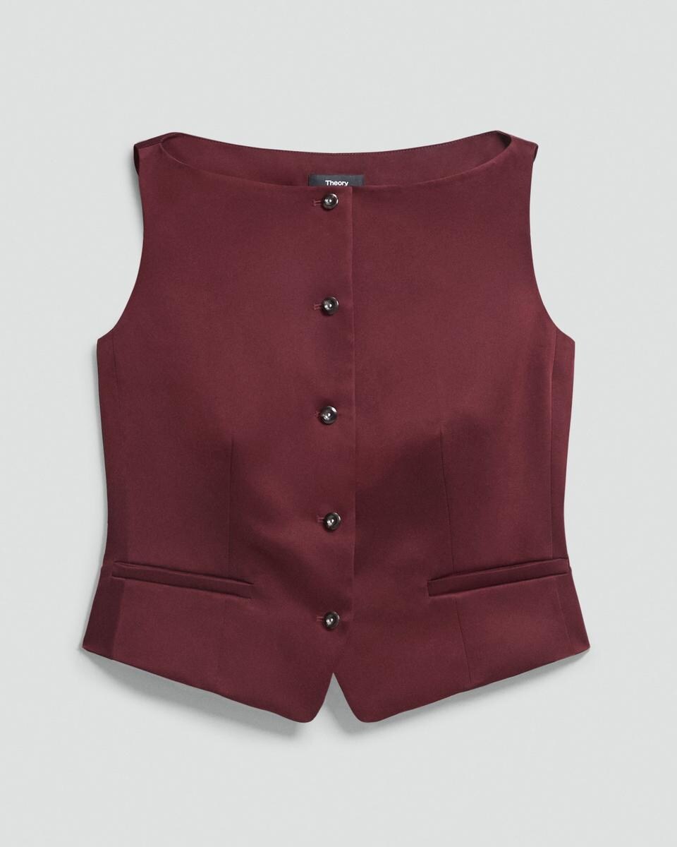 Boatneck Vest in Satin