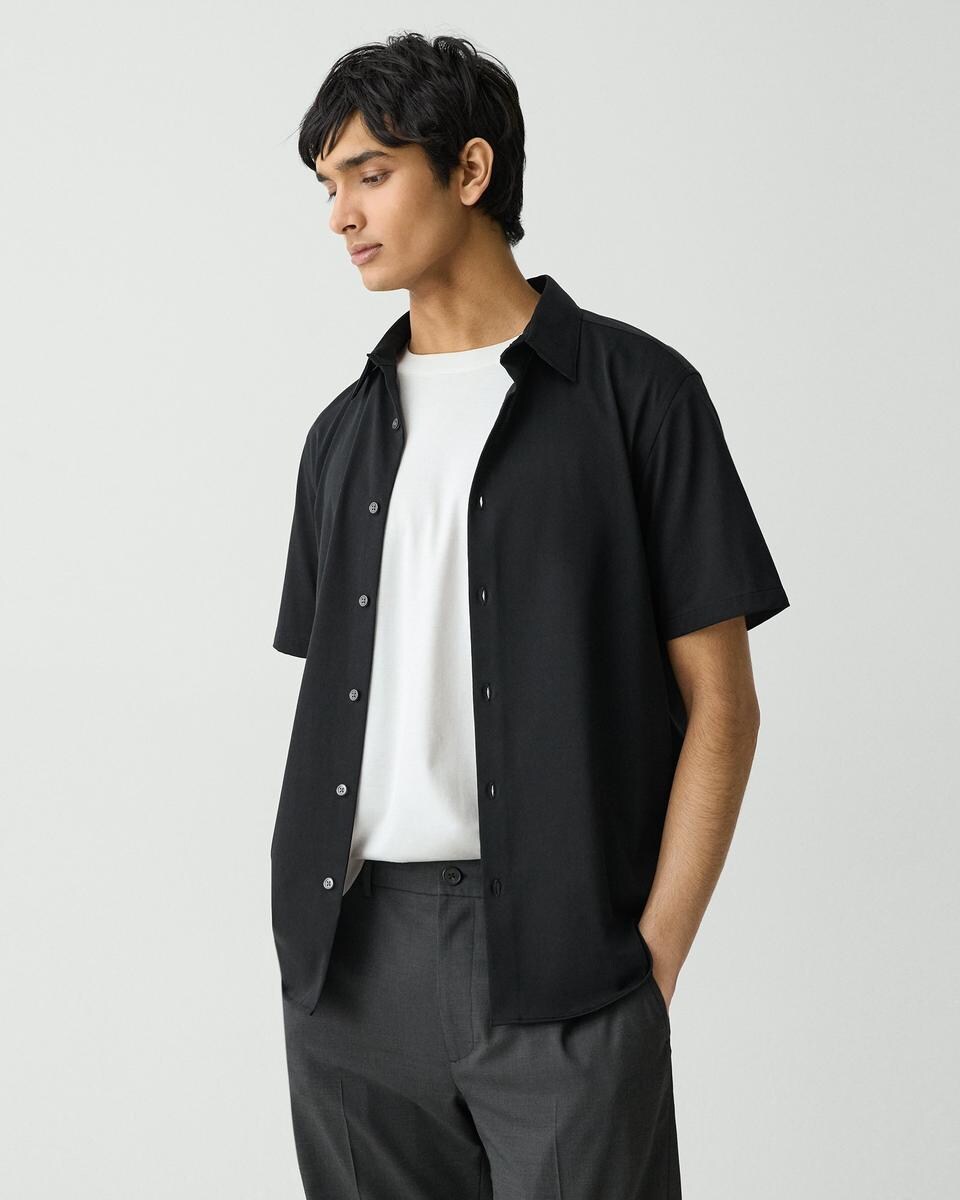 Irving Short-Sleeve Shirt in Structure Knit